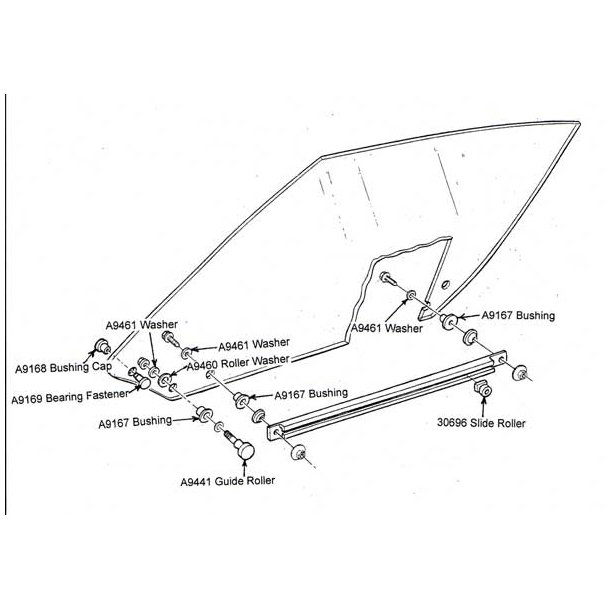 Corvette Window Track/Lift Arm Repair Kit, 78-82