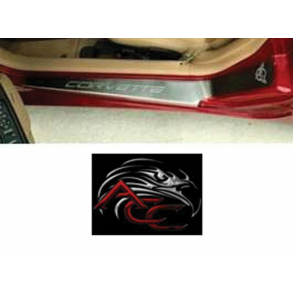 Corvette Door Sills, Brushed Stainless 1997-2004