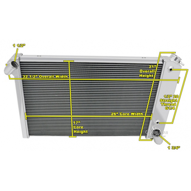 Corvette Smallblock Radiator 1969-72