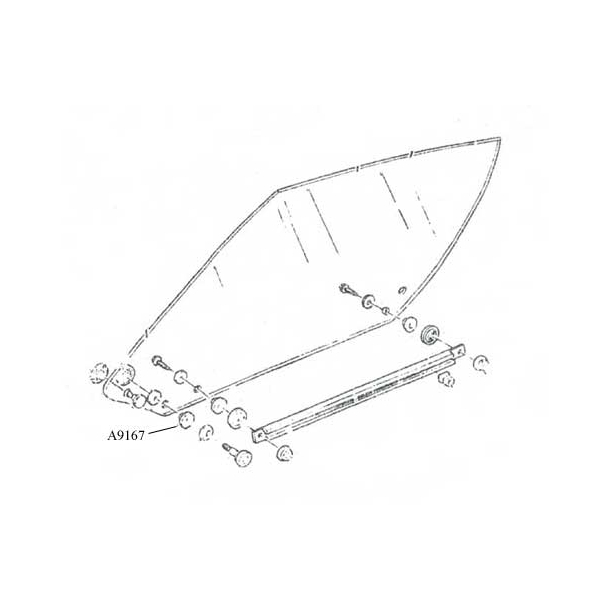 Corvette Window Glass Bearing Fastener, Front, 