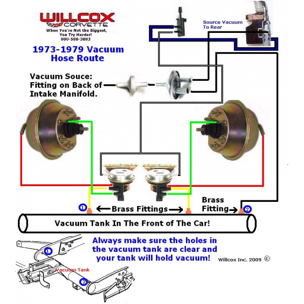 Headlight &amp; Windshield Wiper Vacuum Hose Corvette 1968-1982 C3