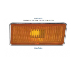 Corvette Side markerings lygte, Venstre front 1974-1979