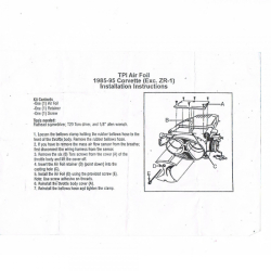 Corvette TPI air intake foil 1985-95