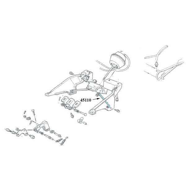 Corvette Headlight Support Rod Outer right 1968-82