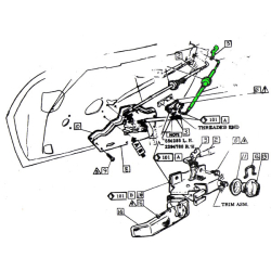 Corvette Inner Door Lock Control Rod Upper 1968-77