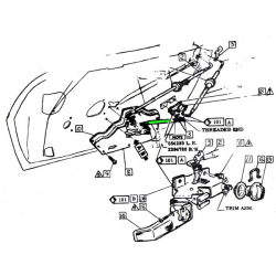 Corvette Inner Door Lock Control Rod Lower 1968-77