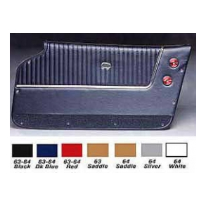Corvette Door Panels, Deluxe, With Trim, Convertible 1963-1964 