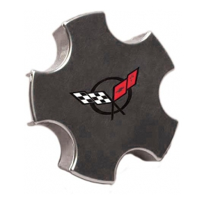 Corvette Wheel Center Cap, Polished, Factory,00-04