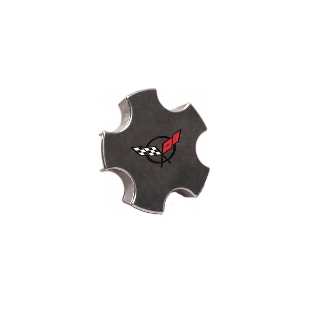 Corvette Wheel Center Cap, Polished, Factory,00-04