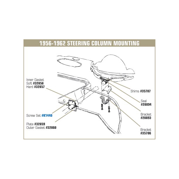 Corvette Ratstamme pakning beslag 1953-1962