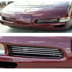 Corvette Grilles, Polished Billet Aluminum, Front,