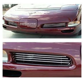Corvette Grilles, Polished Billet Aluminum, Front,