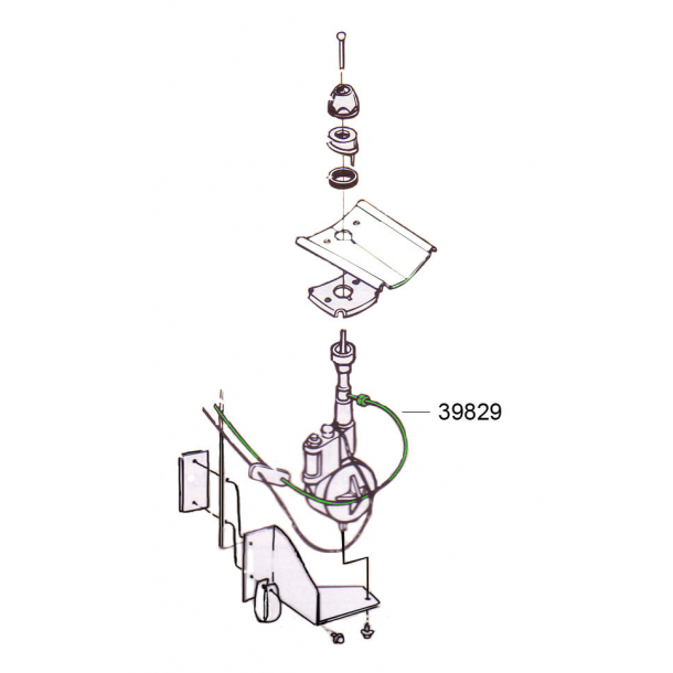 Corvette Antenna Cable, With Serrated Nut, 56-66