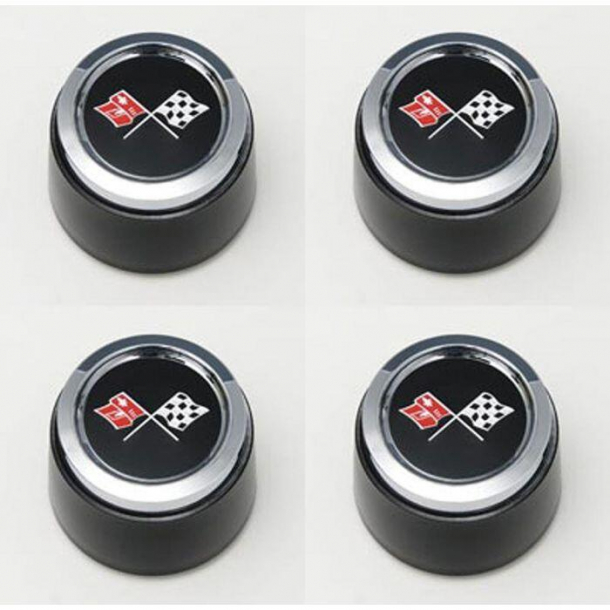Corvette Black Wheel Center Cap 1973-79
