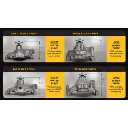 Water pump short Chrome S/B 1963-1971 Chevrolet