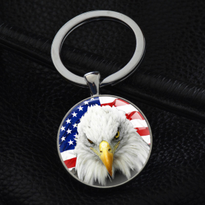 Nglering den Amerikansk rn & US flag  (America Flag Keychain) 