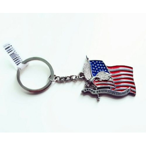 Nglering med det Amerikanske Flag (Keyring Logo) Proud to be American