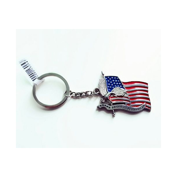Nglering med det Amerikanske Flag (Keyring Logo) Proud to be American