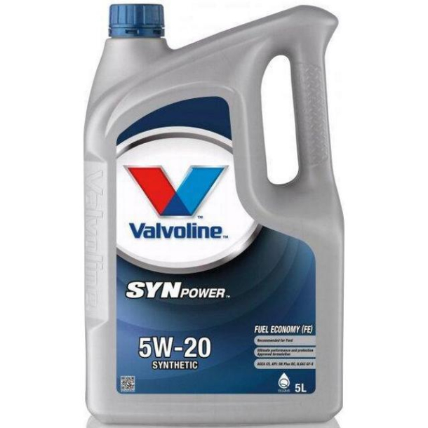 Valvoline Motorolie Syn Power 5W20 Fuldsyntetisk 5 Liter / 5 Quarter (V872556)